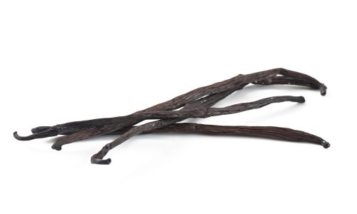 Sticks of vanilla isolated on white background